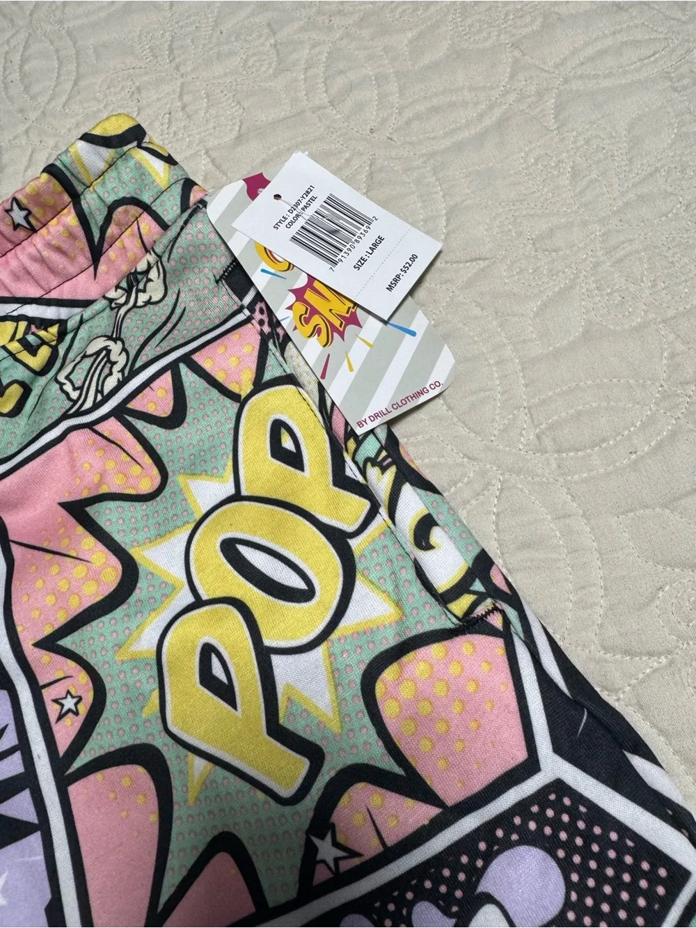 Comic Pop Art Swim Trunks - Pastel Multicolor